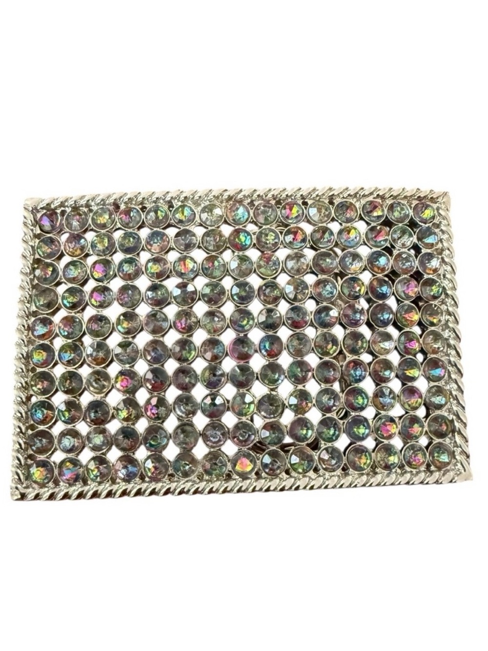 Vintage Rhinestone Silver Tone Belt Buckle Women’s Celestial Sparkly Jewelry